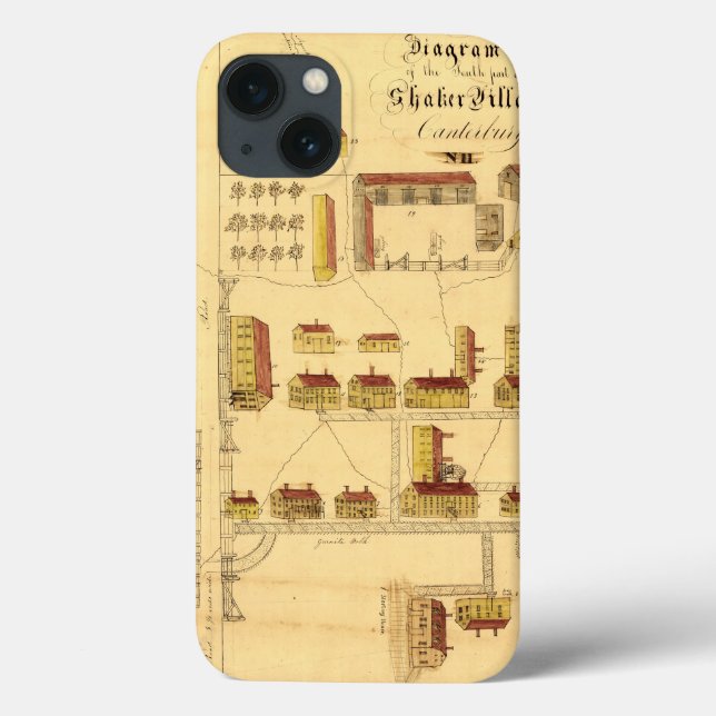SHAKER VILLAGE MAP, 1849 Case-Mate iPhone CASE (Back)