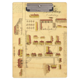 SHAKER VILLAGE MAP, 1849 CLIPBOARD