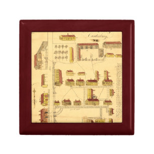 SHAKER VILLAGE MAP, 1849 KEEPSAKE BOX