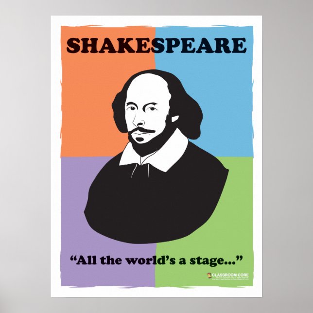 Shakespeare 18" x 24" Colorful Classroom Poster (Front)