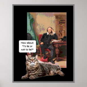 Shakespeare and his kitty poster