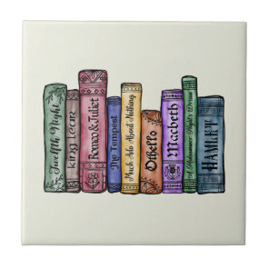 Shakespeare Books No.1 Ceramic Tile