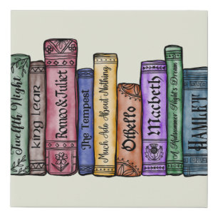 Shakespeare Books No.1 Faux Canvas Print