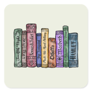 Shakespeare Books No.1 Square Sticker