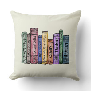 Shakespeare Books No.1 Throw Pillow