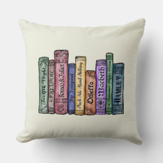 Shakespeare Books No.1 Throw Pillow