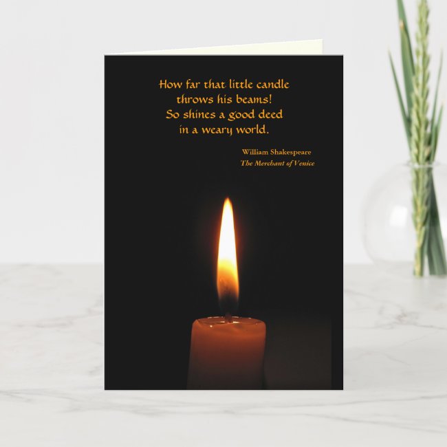 Shakespeare Candle Flame Card