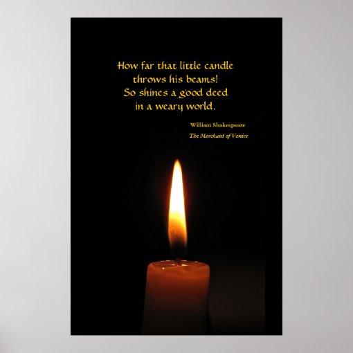 Shakespeare Candle Flame Quotation Poster Zazzle