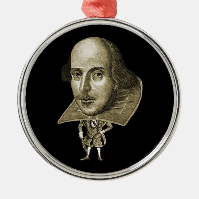 Shakespeare Caricature Metal Ornament (Front)