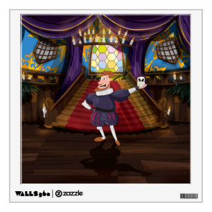 Shakespeare Cartoon Actor. Wall Decal