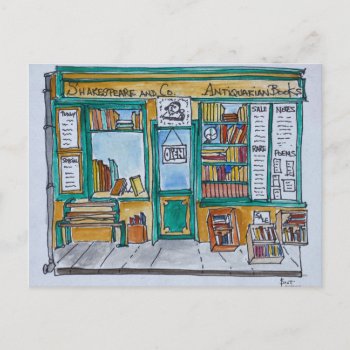Shakespeare & Co. Bookstore | Seine  Paris Postcard by takemeaway at Zazzle