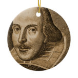 Shakespeare Droeshout Engraving Ceramic Ornament