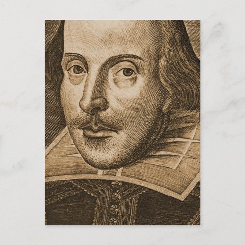 Shakespeare Droeshout Engravings Postcard