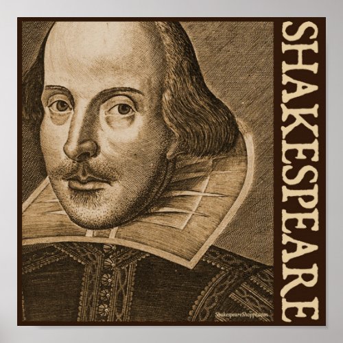 Shakespeare Droeshout Engravings Poster