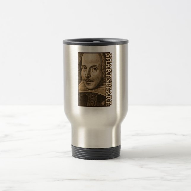 Shakespeare Droeshout Engravings Travel Mug (Center)