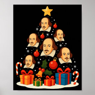 Shakespeare English Literature Christmas Tree Xmas Poster
