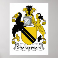 Shakespeare Family Crest Poster