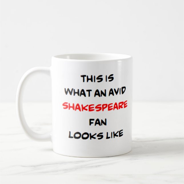 shakespeare fan, avid coffee mug (Left)