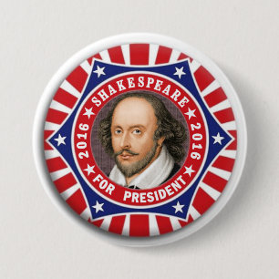 Shakespeare for President 2016 Pinback Button