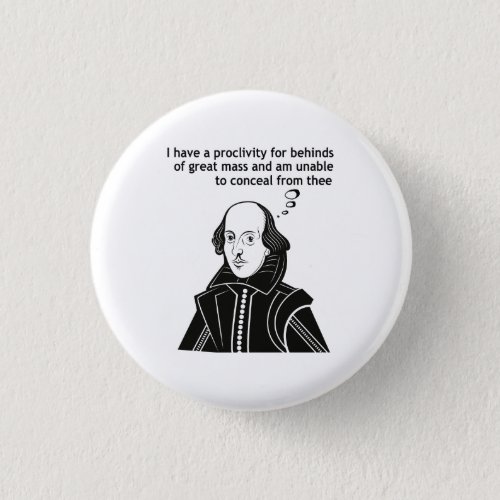 Shakespeare Funny Quote Button