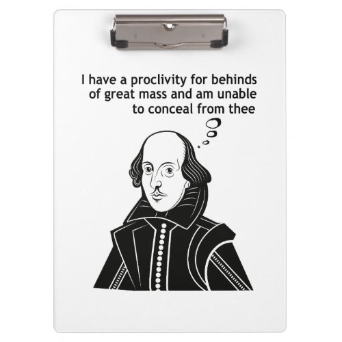 Shakespeare Funny Quote Clipboard