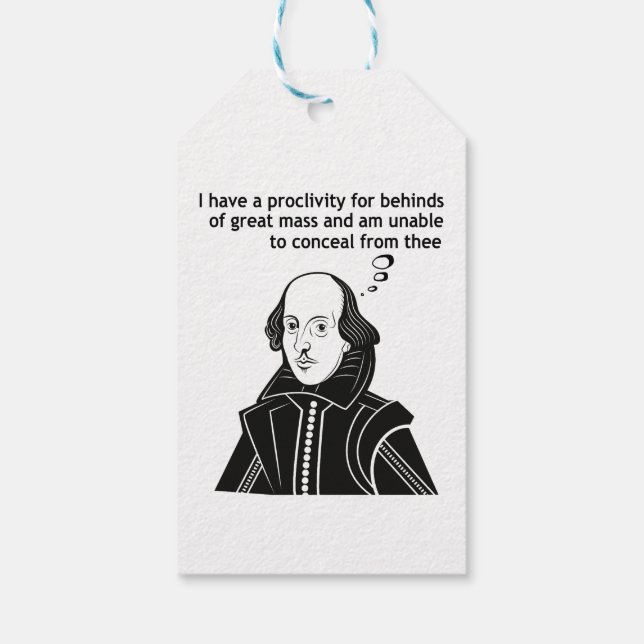 Shakespeare Funny Quote Gift Tags (Back)