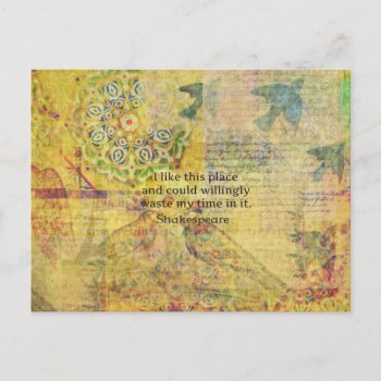 Shakespeare Funny Quote "i Like This Place.... Postcard by shakespearequotes at Zazzle