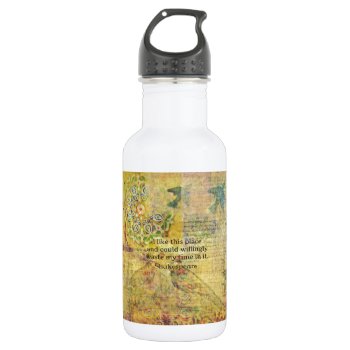 Shakespeare Funny Quote "i Like This Place.... Water Bottle by shakespearequotes at Zazzle