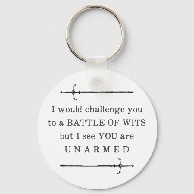 Shakespeare Funny Quote Insult Keychain (Front)