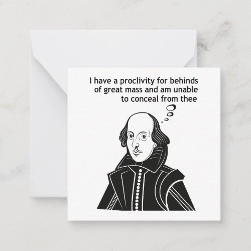 Shakespeare Funny Quote Note Card