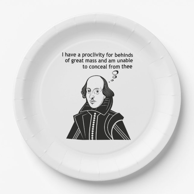 Shakespeare Funny Quote Paper Plates (Front)