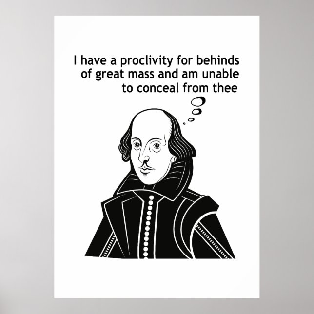 Shakespeare Funny Quote Poster (Front)