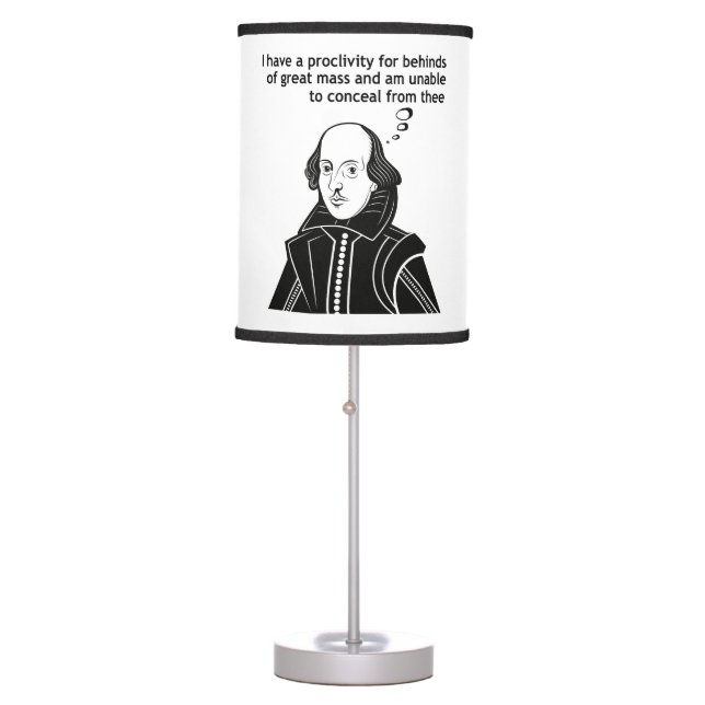 Shakespeare Funny Quote Table Lamp (Front)
