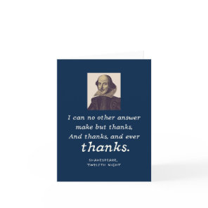 Shakespeare Gratitude Elegant Performing Arts Thank You Card