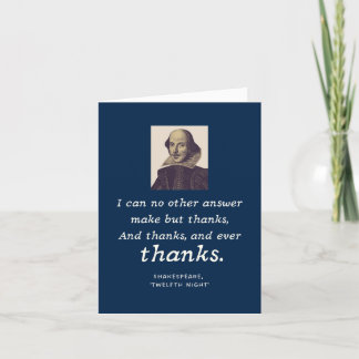 Shakespeare Gratitude Elegant Performing Arts Thank You Card