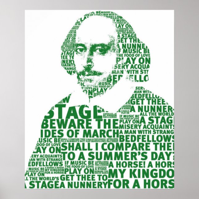 Shakespeare green text design poster (Front)