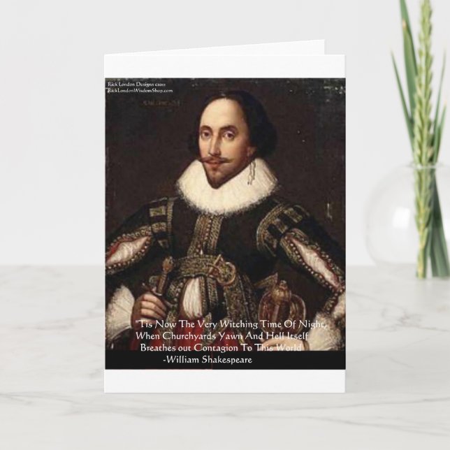 Shakespeare Halloween "Hell Contagion" Quote Gifts Card (Front)