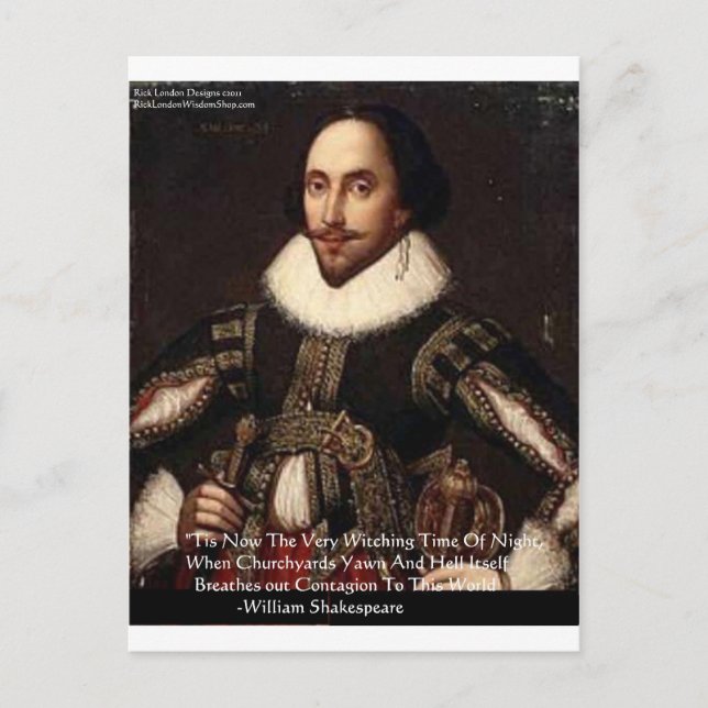 Shakespeare Halloween "Hell Contagion" Quote Gifts Postcard (Front)