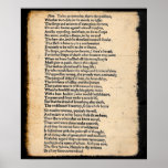 Shakespeare Hamlet To Be Soliloquy Poster at Zazzle