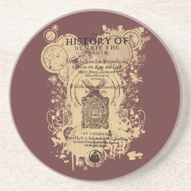 Shakespeare Henry IV Part I Quarto Front Piece Drink Coaster (Front)
