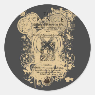Shakespeare Henry V Quarto Front Piece Classic Round Sticker