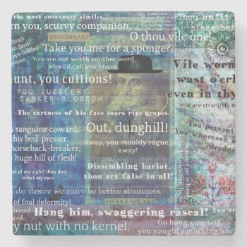 Shakespeare Humorous Insult Quotes Stone Coaster by shakespearequotes at Zazzle