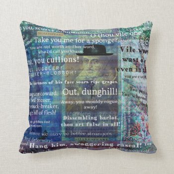 Shakespeare Humorous Insult Quotes Throw Pillow by shakespearequotes at Zazzle
