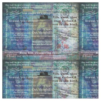 Shakespeare Humorous Insults Fabric by shakespearequotes at Zazzle