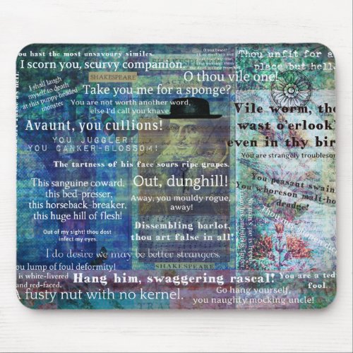 Shakespeare humorous Insults Mouse Pad