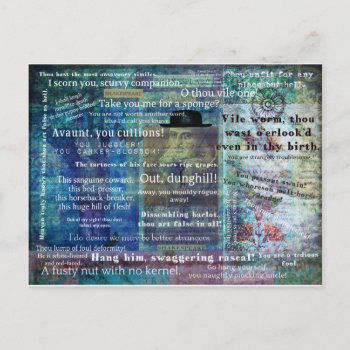 Shakespeare Humorous Insults Postcard by shakespearequotes at Zazzle