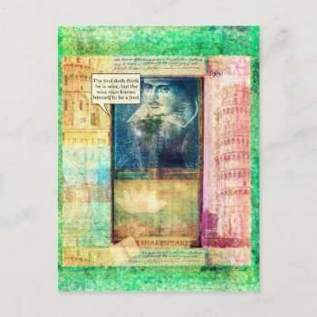 Shakespeare Humorous Wisdom Quote Postcard by shakespearequotes at Zazzle