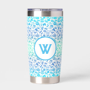 Shakespeare Icon BlueGreen on White Tumbler