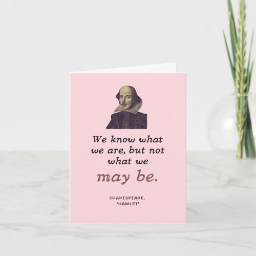 Shakespeare Inspiration Pink Bookish Graduation Card