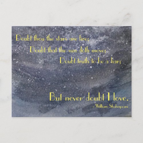 Shakespeare Inspirational Quote Postcard